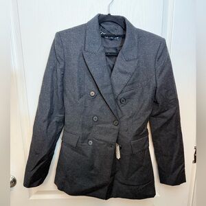 Zara Women's Charcoal Double-Breasted Blazer